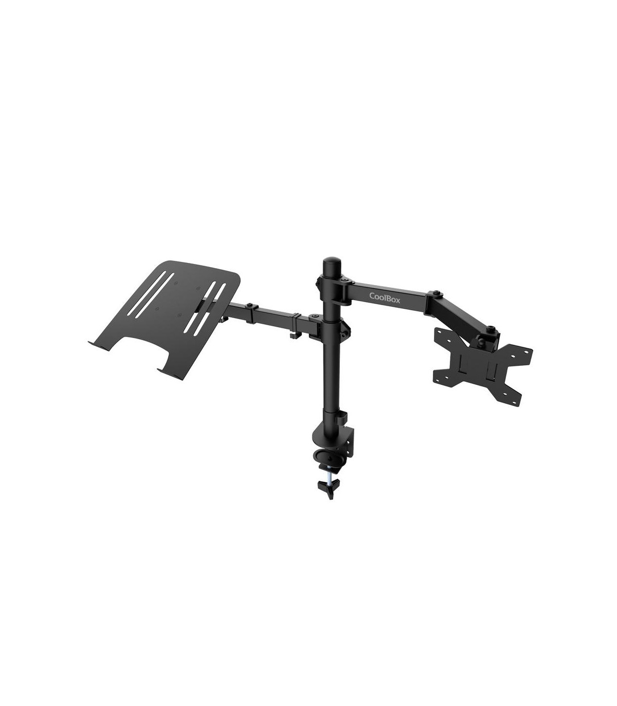 Soporte monitor hasta 32 pulgadas y portatil hasta 17 pulgadas coolbox abrazadera articulado