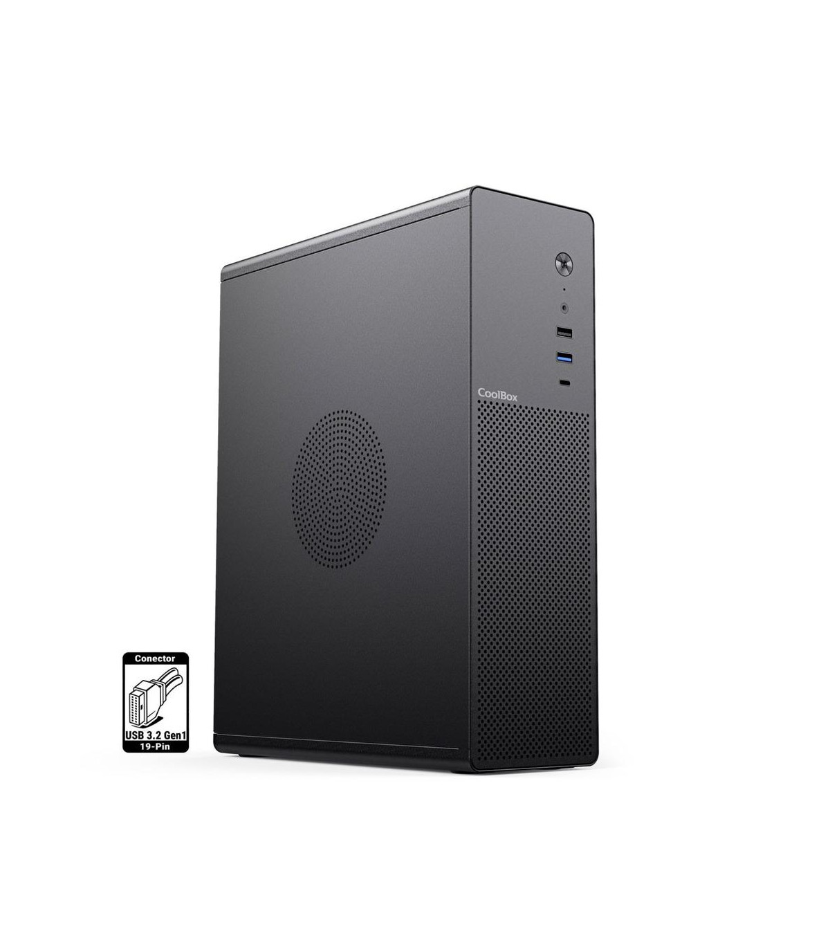 Caja ordenador coolbox matx slim t100 usb - c 3.2 gen1 full metal s - fte + 1 vent. 90mm