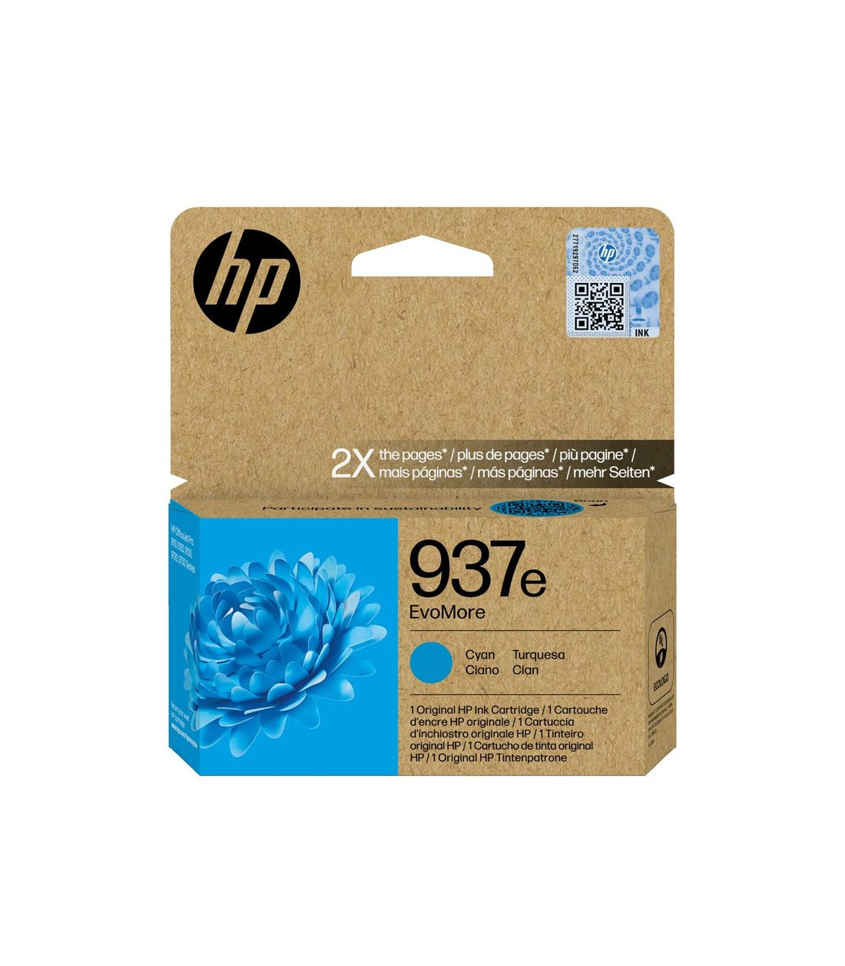 Cartucho tinta hp 937e cian officejet pro 9110b - 9120