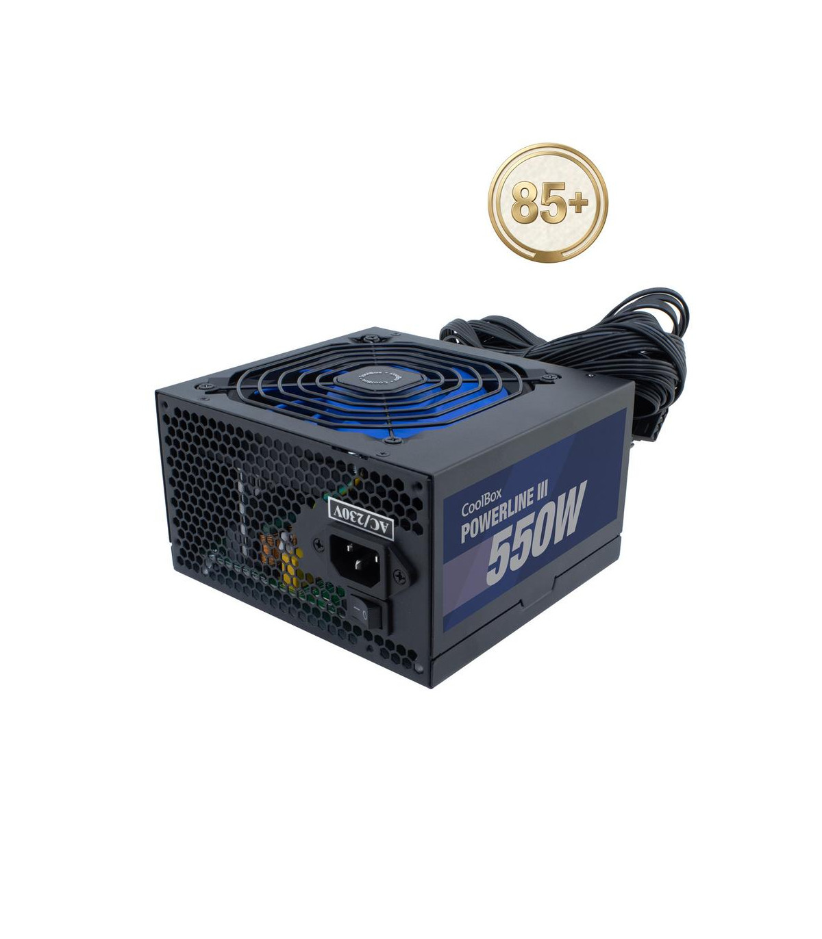Fuente de alimentacion coolbox atx 550w powerline iii 85%