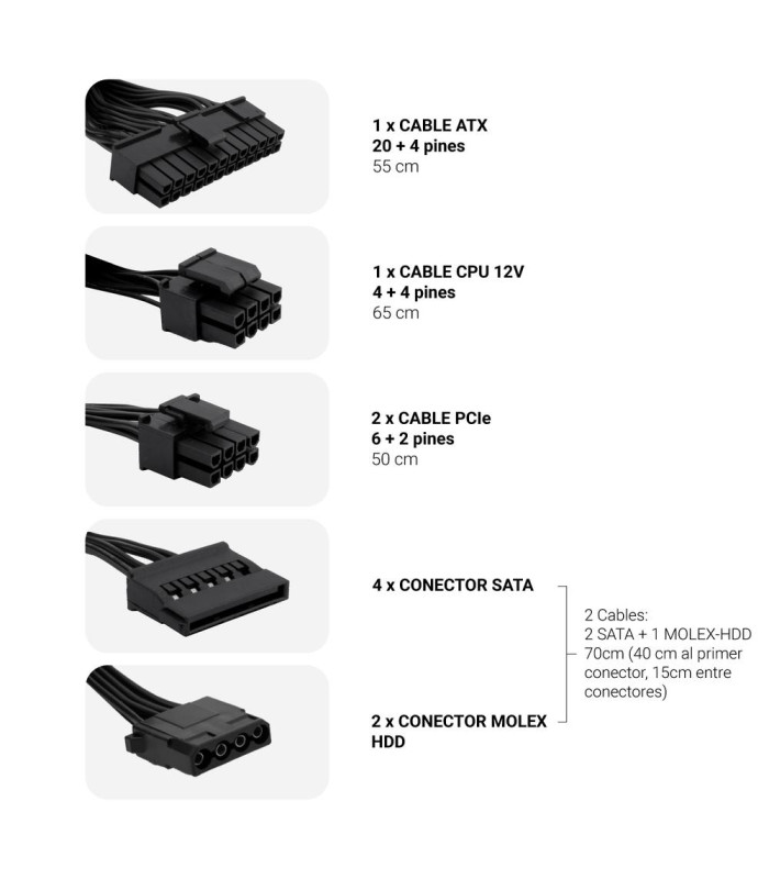 Fuente de alimentacion coolbox atx 550w powerline iii 85%