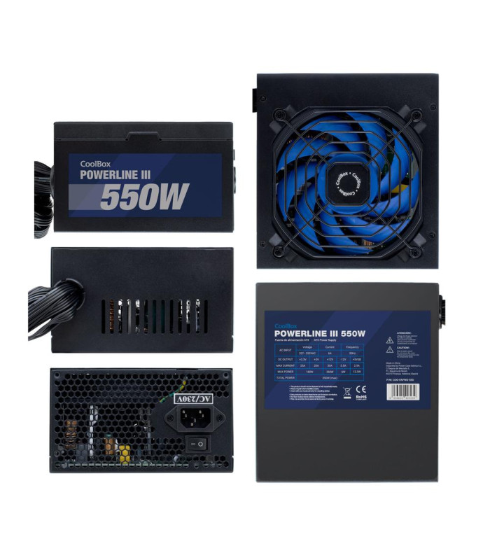 Fuente de alimentacion coolbox atx 550w powerline iii 85%