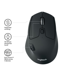 Mouse raton logitech m720 optico wireless y bluetooth inalambrico triathlon