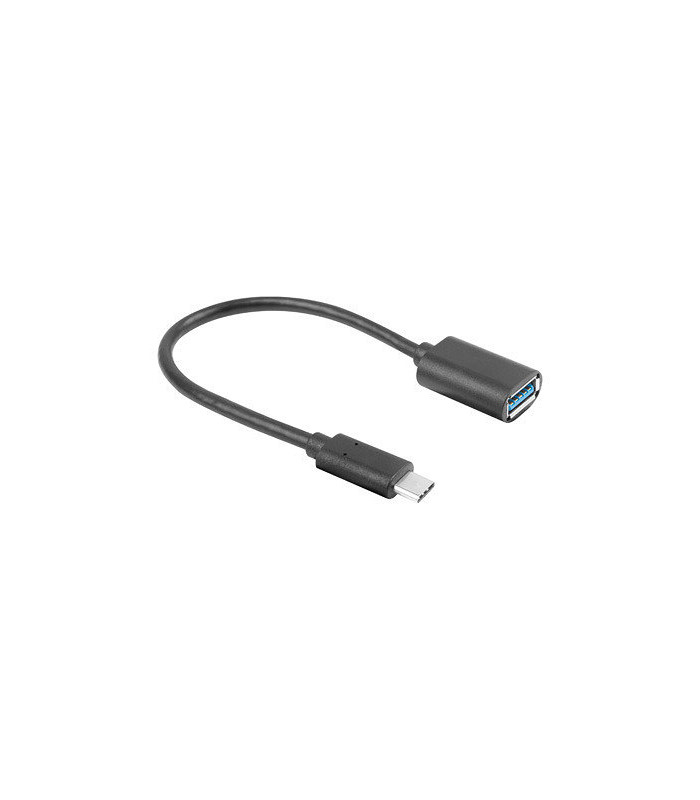 Adaptador usb lanberg usb tipo c m 3.1 a usb tipo a h 15cm otg negro