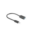 Adaptador usb lanberg usb tipo c m 3.1 a usb tipo a h 15cm otg negro