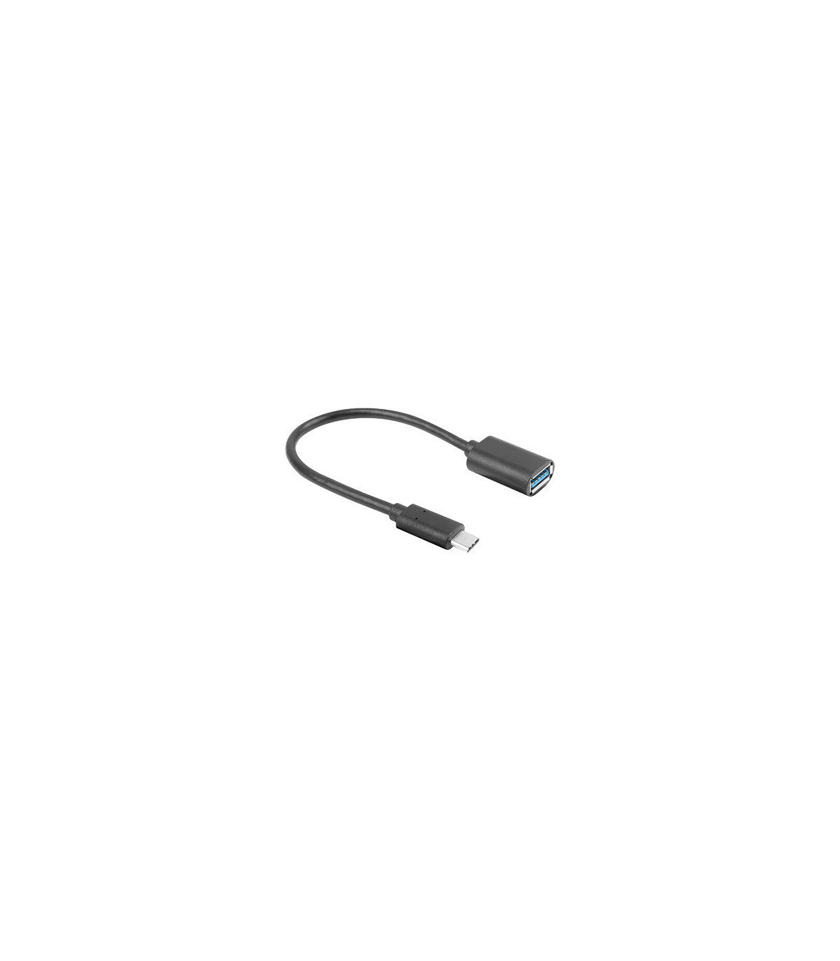 Adaptador usb lanberg usb tipo c m 3.1 a usb tipo a h 15cm otg negro