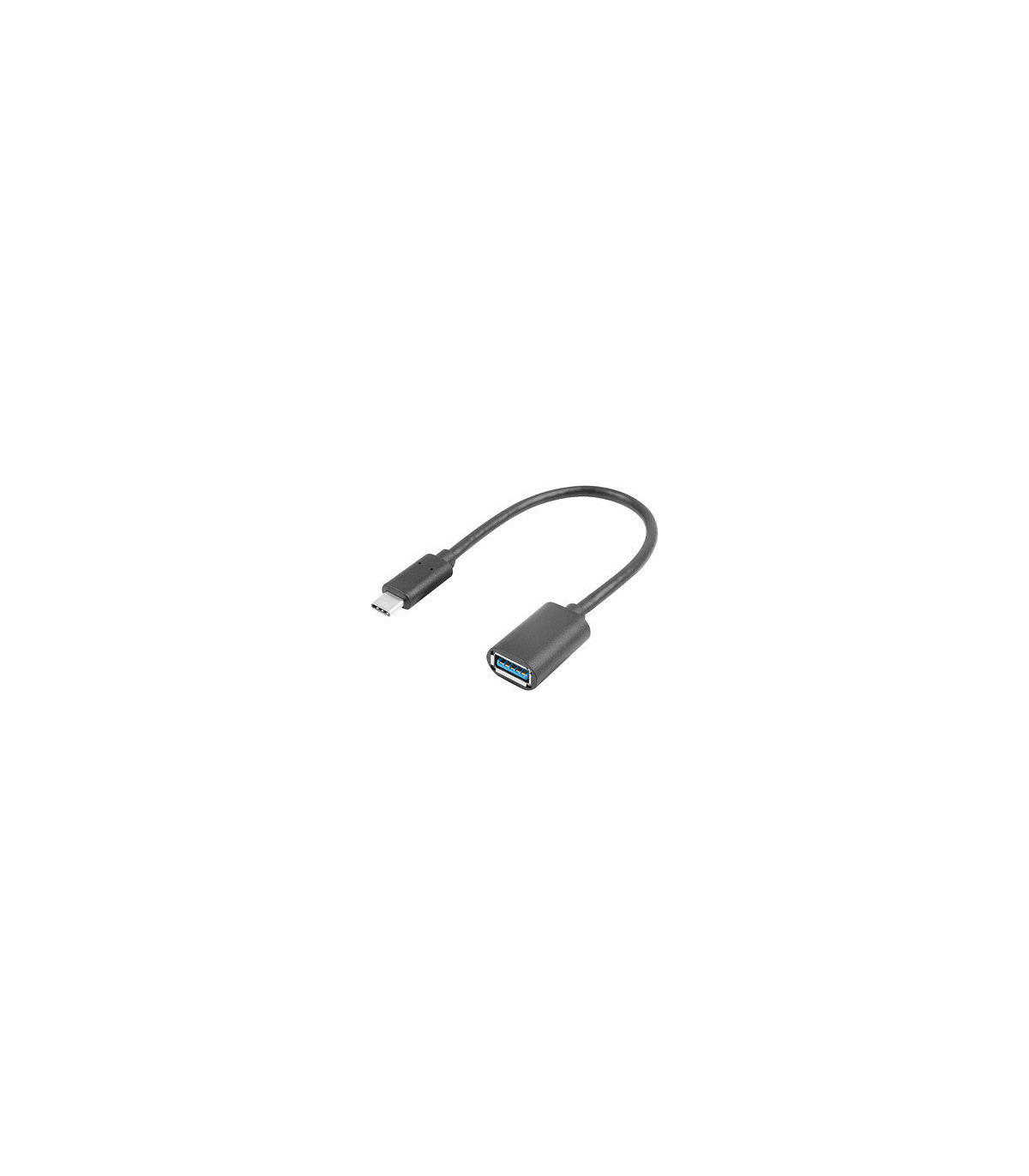 Adaptador usb lanberg usb tipo c m 3.1 a usb tipo a h 15cm otg negro