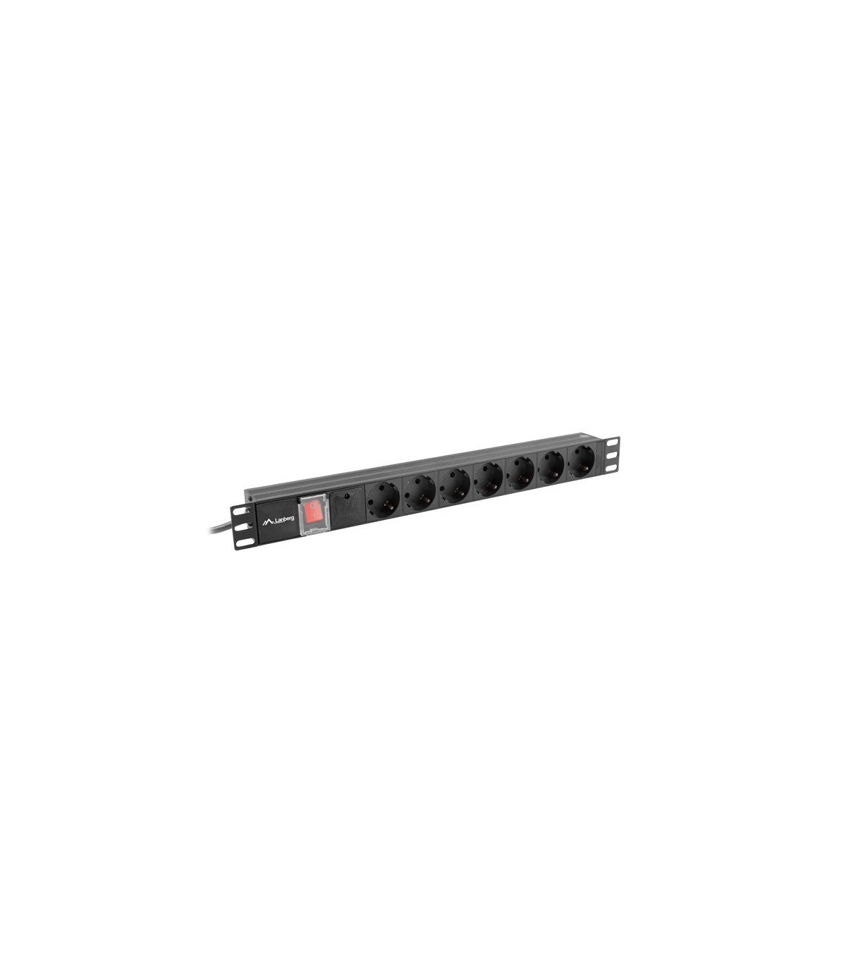 Regleta lanberg 1u 10a 7x schuko rack 19 pulgadas 2m negro c14