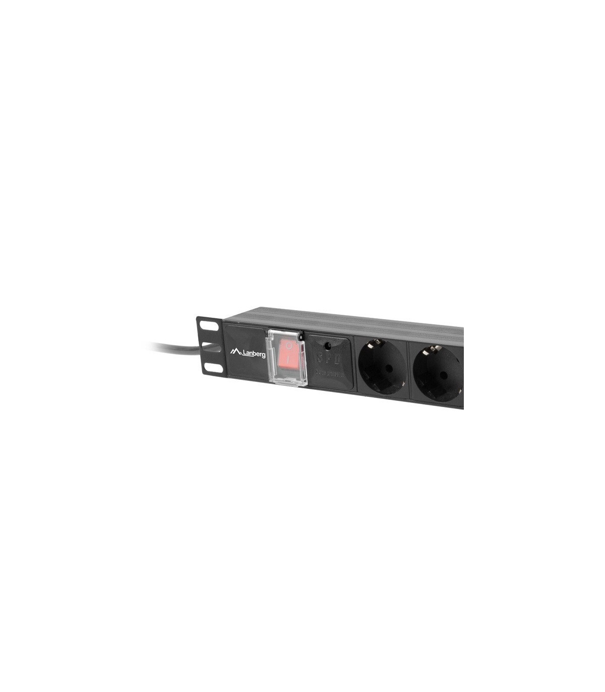 Regleta lanberg 1u 10a 7x schuko rack 19 pulgadas 2m negro c14