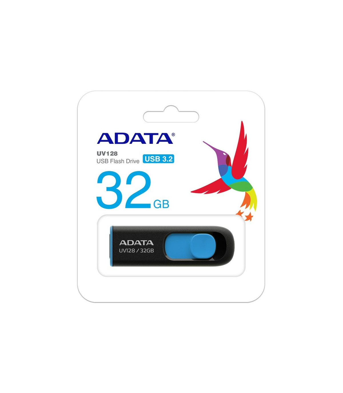 Memoria usb 3.2 adata uv128 32gb negro - azul