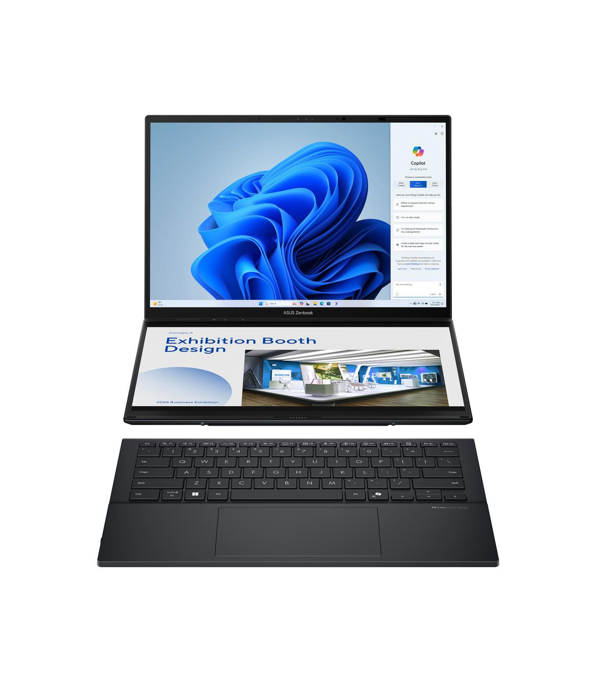 Portatil asus zenbook duo ux8406ca - ql336w u7 - 255h -  32gb -  ssd 1tb -  14 pulgadas fhd+ -  w11h