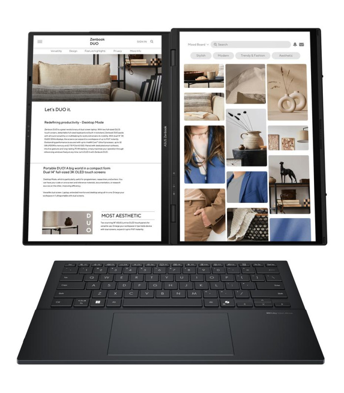 Portatil asus zenbook duo ux8406ca - ql336w u7 - 255h -  32gb -  ssd 1tb -  14 pulgadas fhd+ -  w11h