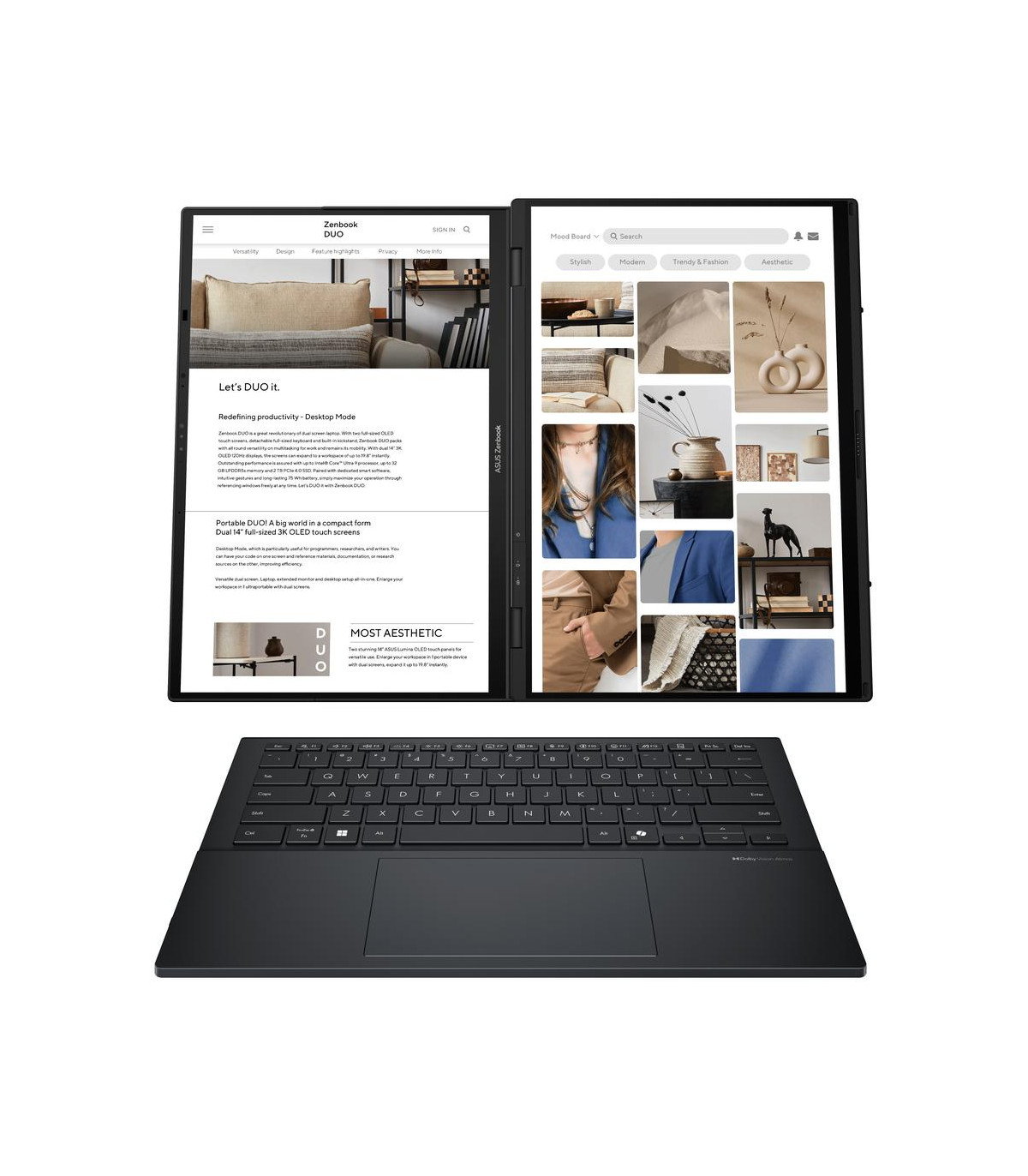 Portatil asus zenbook duo ux8406ca - ql336w u7 - 255h -  32gb -  ssd 1tb -  14 pulgadas fhd+ -  w11h