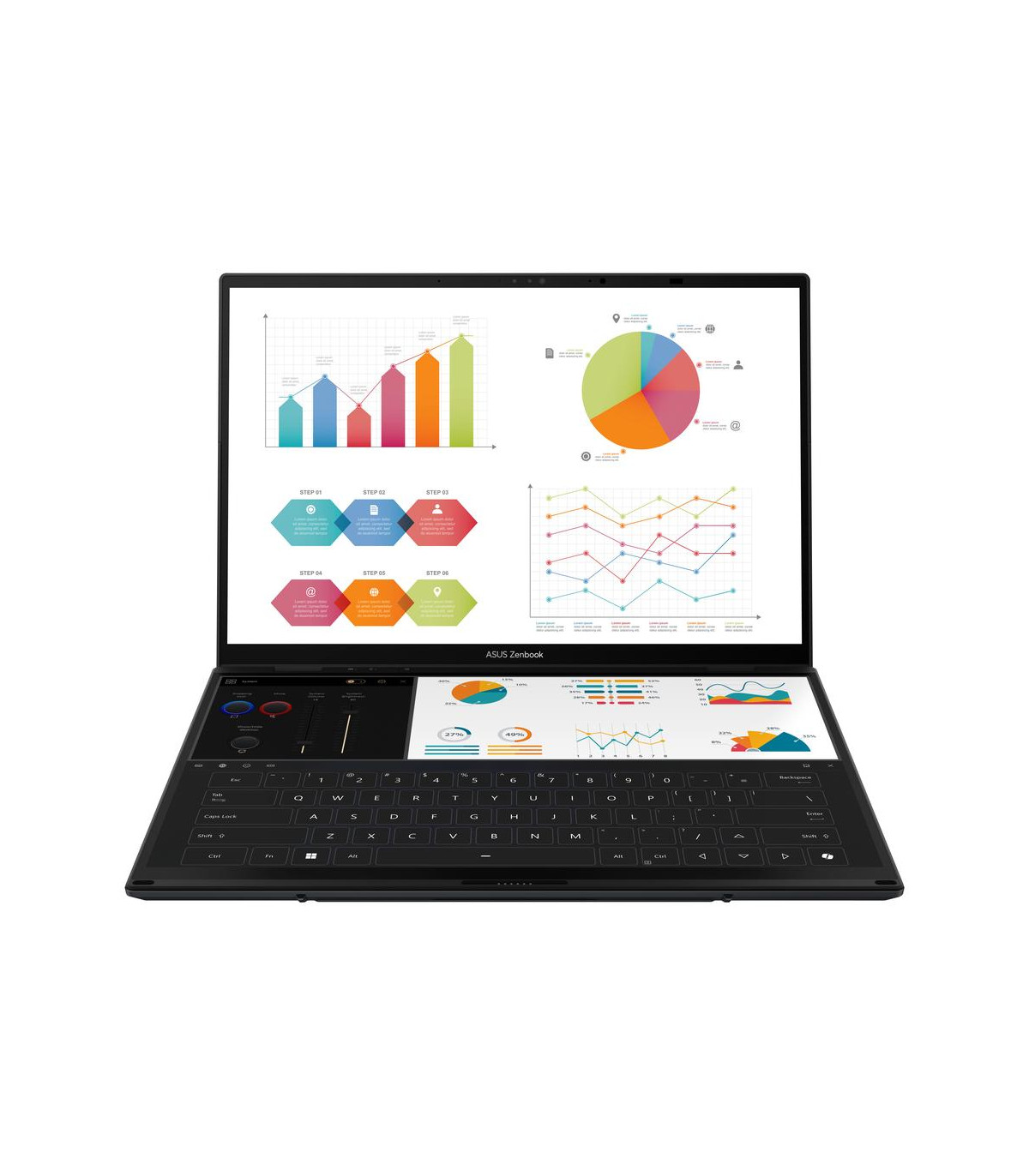 Portatil asus zenbook duo ux8406ca - ql336w u7 - 255h -  32gb -  ssd 1tb -  14 pulgadas fhd+ -  w11h
