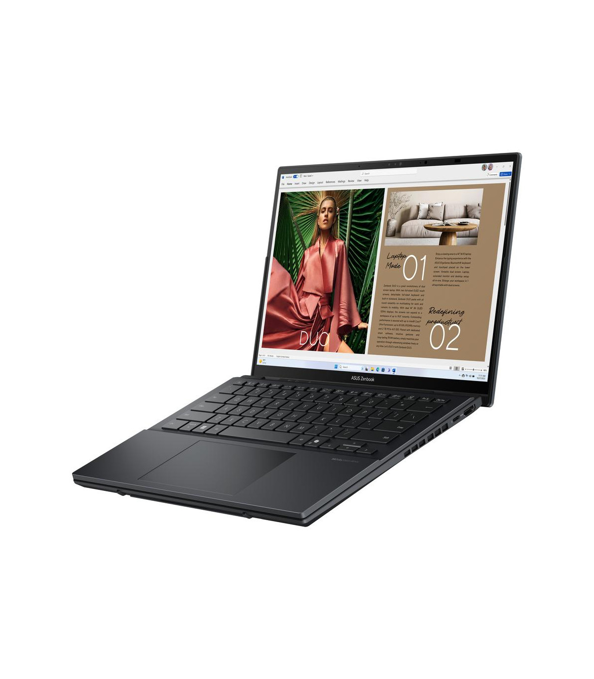 Portatil asus zenbook duo ux8406ca - ql336w u7 - 255h -  32gb -  ssd 1tb -  14 pulgadas fhd+ -  w11h