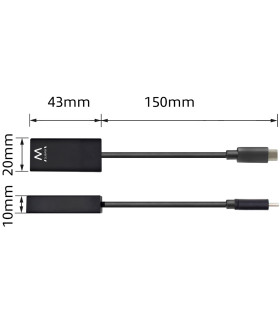 Cable adaptador ewent usb tipo c a hdmi 4k - 30hz macho - hembra