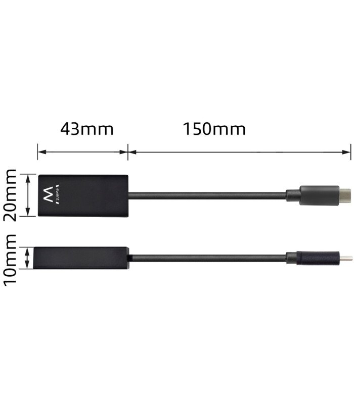 Cable adaptador ewent usb tipo c a hdmi 4k - 30hz macho - hembra