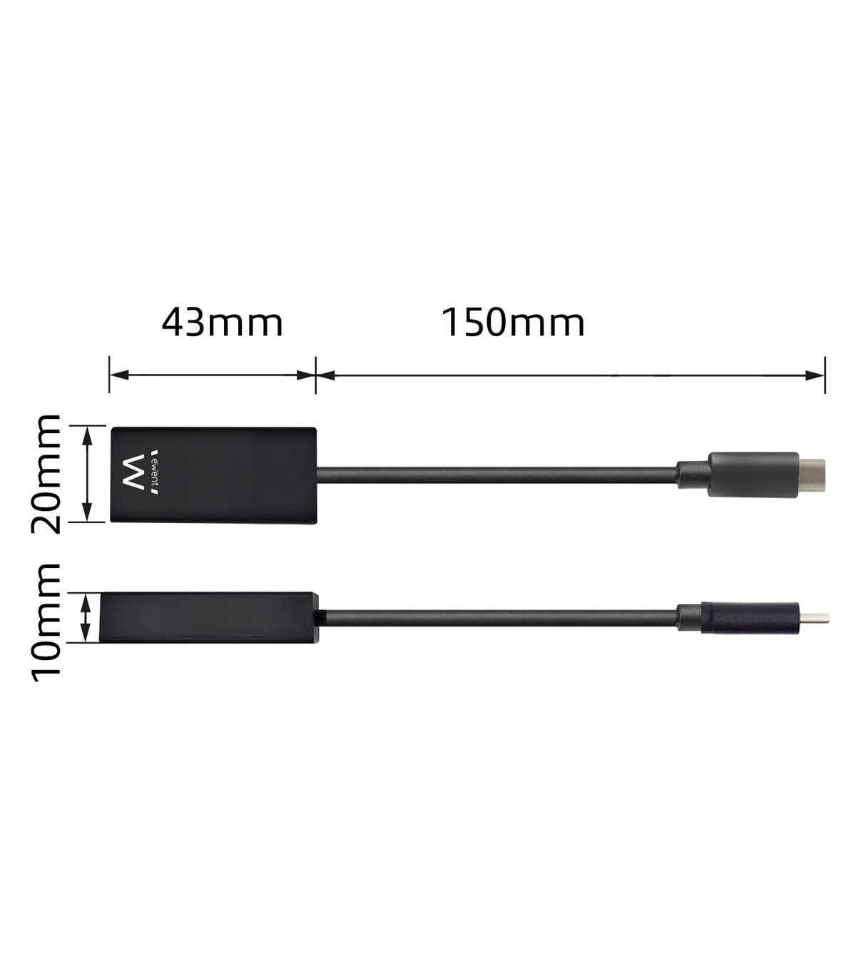 Cable adaptador ewent usb tipo c a hdmi 4k - 30hz macho - hembra