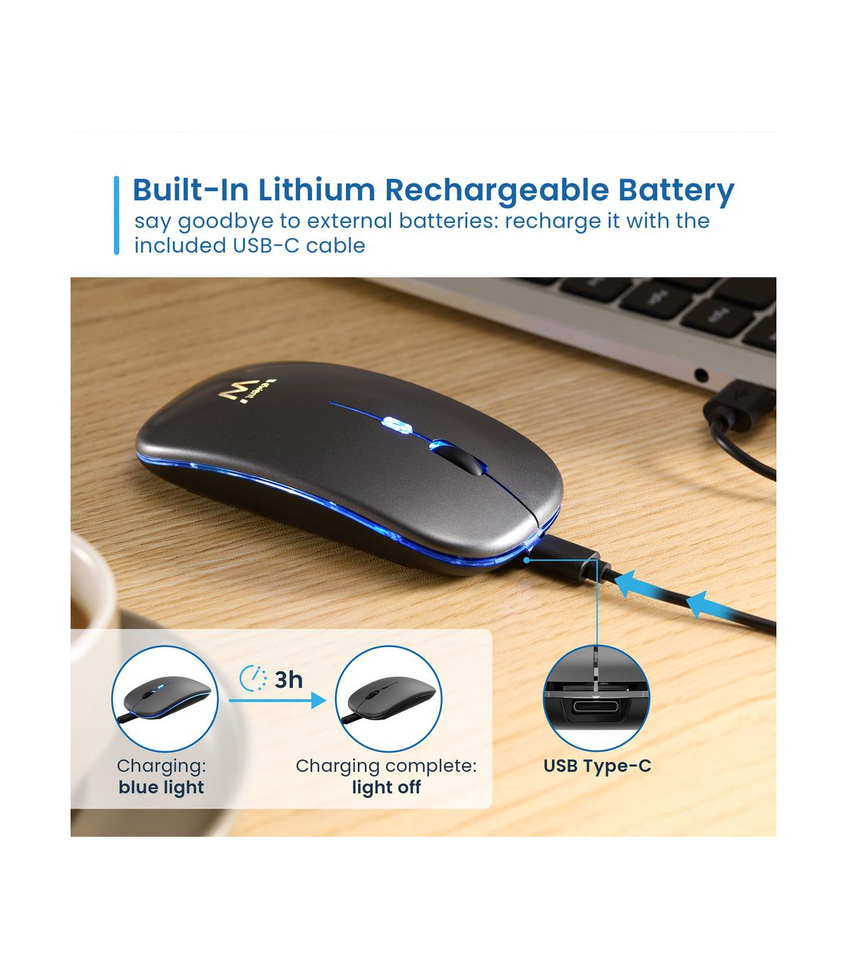 Raton inalambrico gaming ewent ew3242 gris