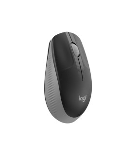 Mouse raton logitech m190 full size optico wiireles inalambrico gris claro