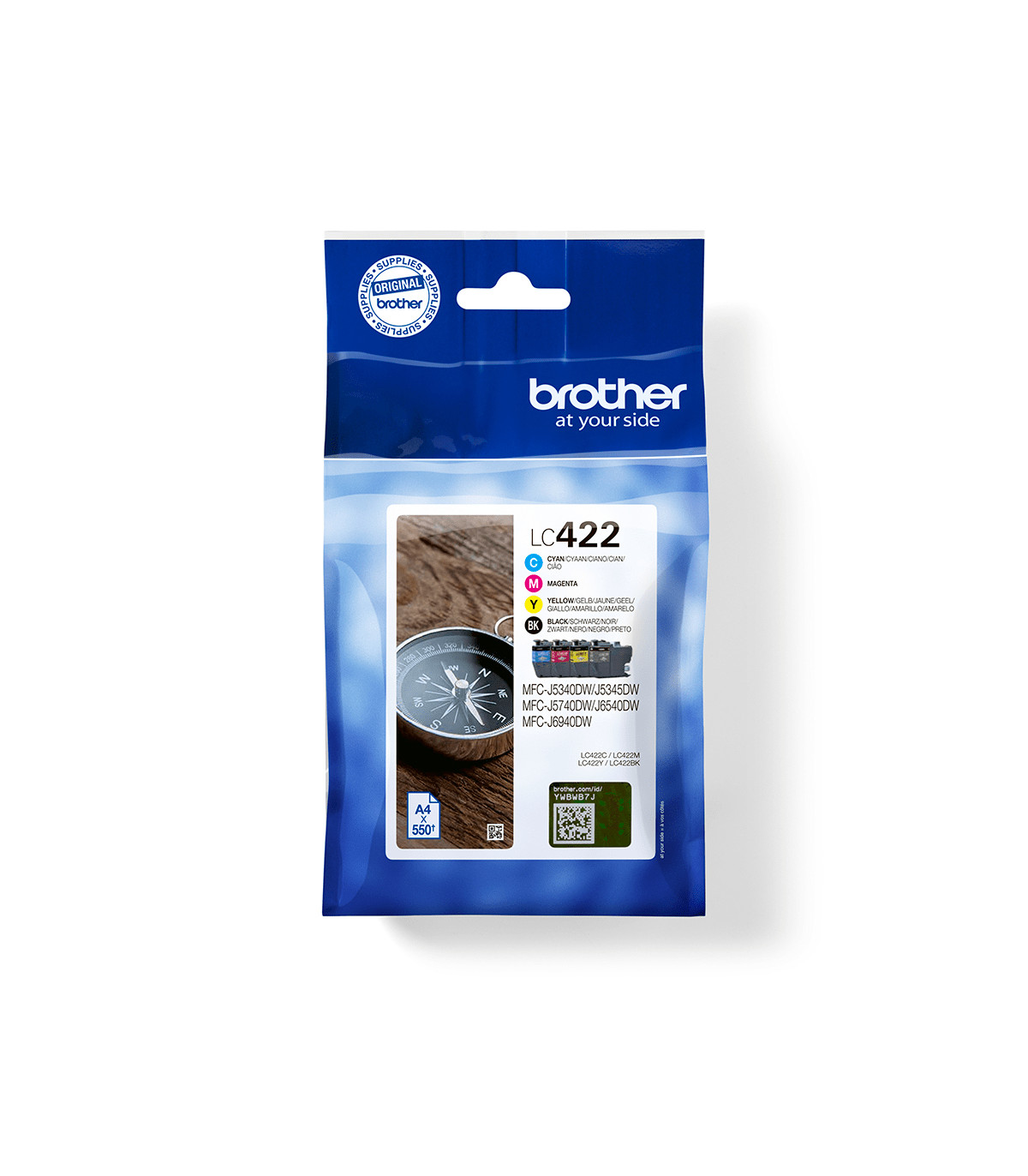 Pack cartuchos tinta brother lc422val negro cian magenta amarillo 550 paginas