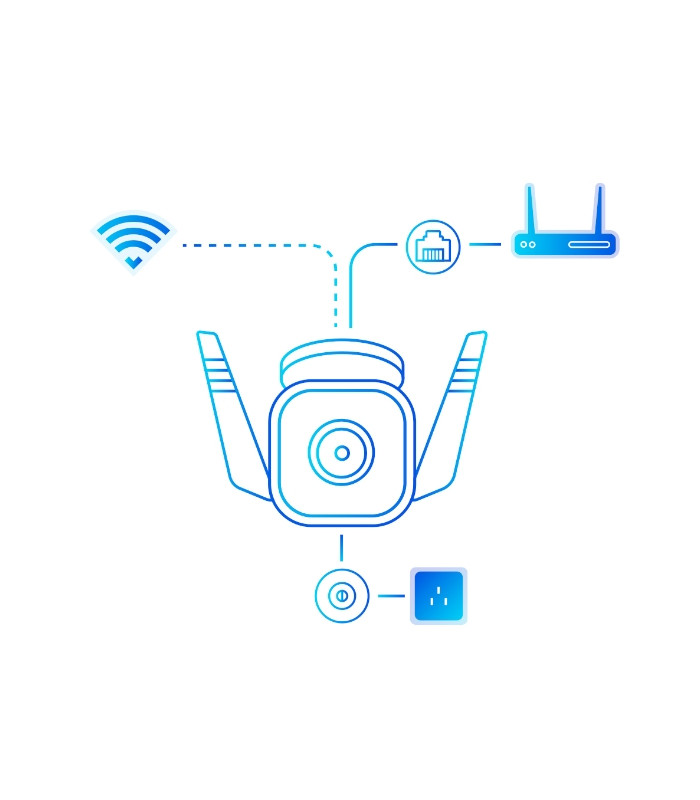 Camara wifi tp - link tc65 3mp vision nocturna audio bidireccional doble antena