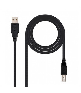 Cable usb tipo a 2.0 a usb tipo b 2.0 nanocable 3m negro macho - macho impresora