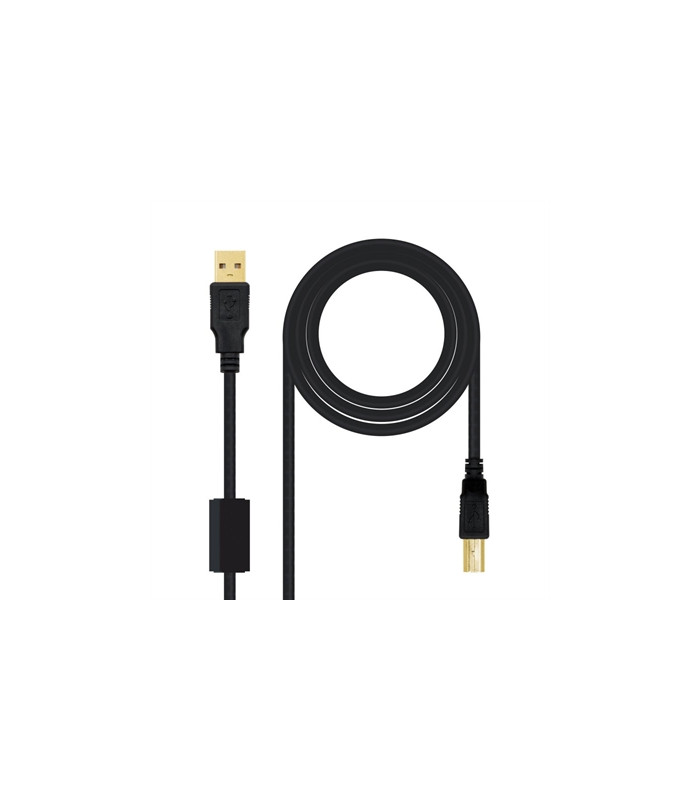 Cable usb 2.0 tipo a usb tipo b nanocable 3m negro macho - macho impresora