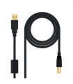 Cable usb 2.0 tipo a usb tipo b nanocable 3m negro macho - macho impresora