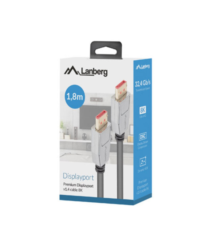 Cable displayport 8k lanberg 1.8m - macho -  macho
