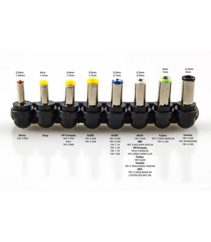 Adaptador cargador de corriente universal para portatiles tacens 100w