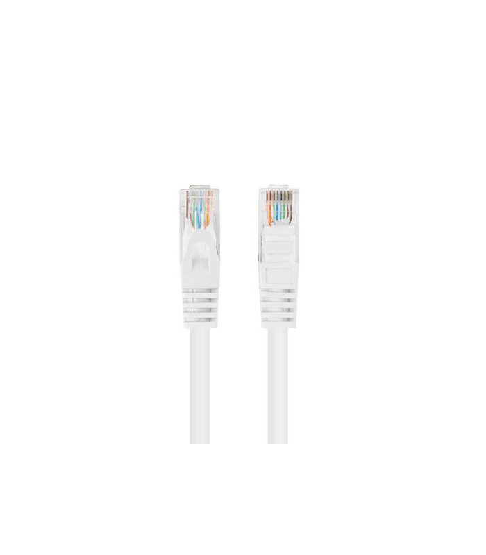 Cable red lanberg latiguillo cat.6 u - utp 0.25m blanco fluke passed 10 unidades