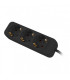 Regleta lanberg 3 tomas schuko negra 1.5m