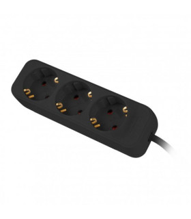 Regleta lanberg 3 tomas schuko negra 1.5m