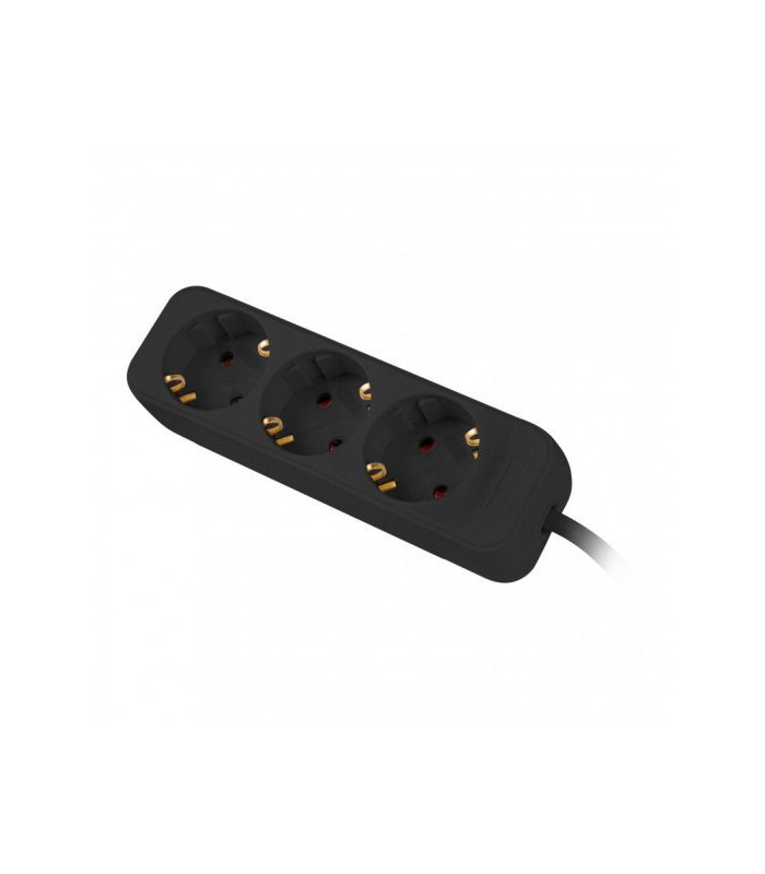 Regleta lanberg 3 tomas schuko negra 1.5m