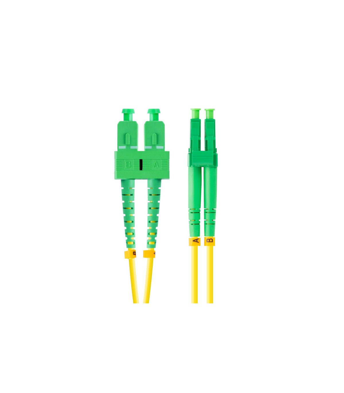 Latiguillo fibra optica sc - apc a lc - apc lanberg 2m mono duplex g657a1 lszh amarillo