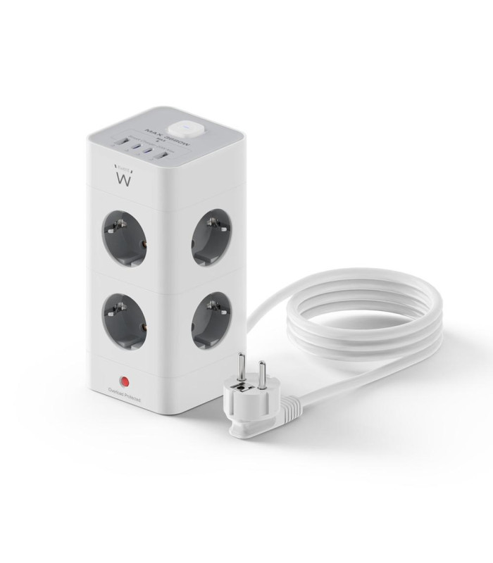 Regleta sobremesa ewent ew3864 8x schuko -  2x usb tipo a -  2x usb tipo b