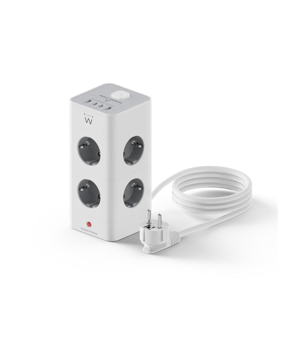 Regleta sobremesa ewent ew3864 8x schuko -  2x usb tipo a -  2x usb tipo b