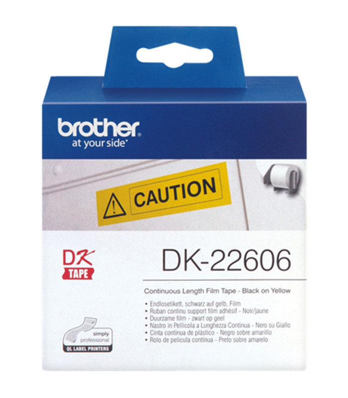 Etiquetas cinta continua brother amarilla dk22606 62mm
