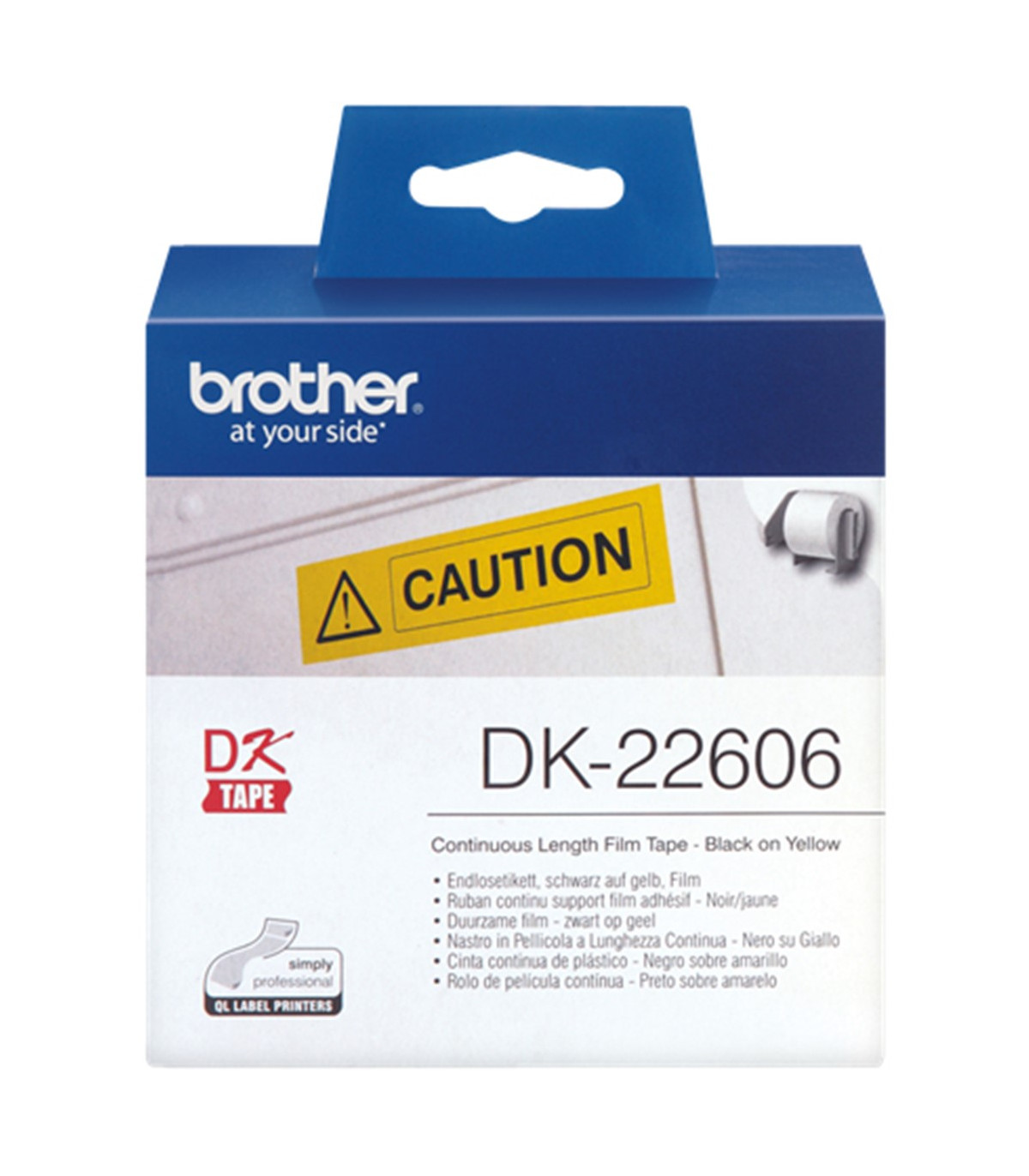 Etiquetas cinta continua brother amarilla dk22606 62mm