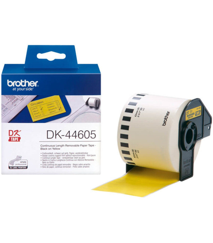 Etiquetas cinta continua brother amarilla dk44605 62mm
