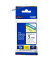 Cinta laminada brother tze111 8mm x 6mm transparente - negro