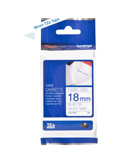 Cinta textil brother tze - fa4 18mm x 3m blanco - azul