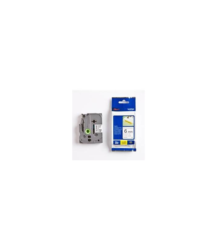 Cinta super adhesiva brother tzes211 6mm x 8m blanco - negro
