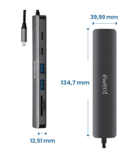 Docking station ewent ew1152 usb tipo c 7 en 1