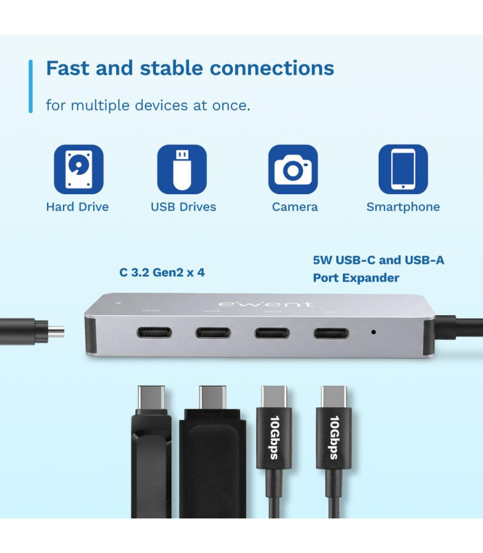 Docking station ewent ew1151 usb tipo c - usb 3.2 5 en 1