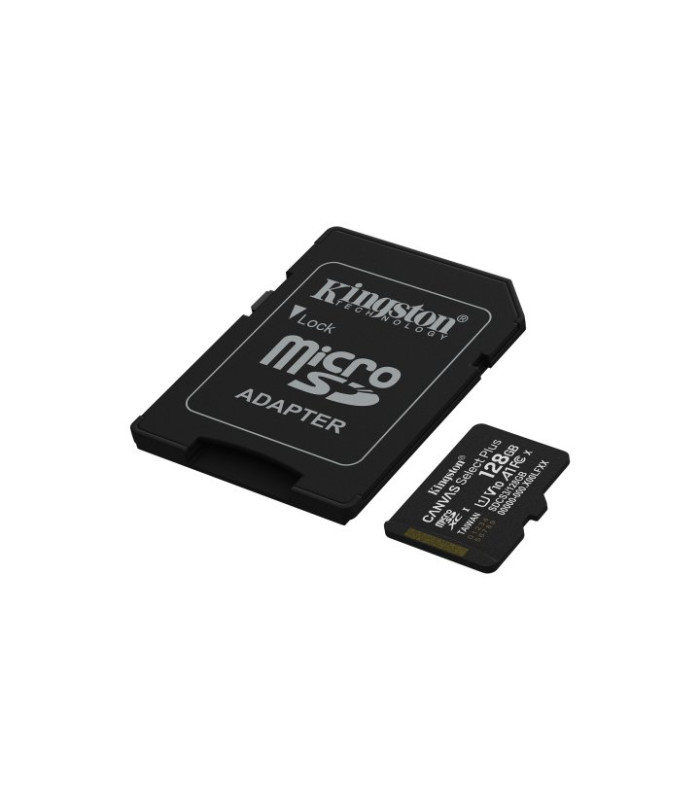 Tarjeta memoria micro secure digital sdxc 128gb kingston canvas select plus clase 10 uhs - 1 + adaptador sd