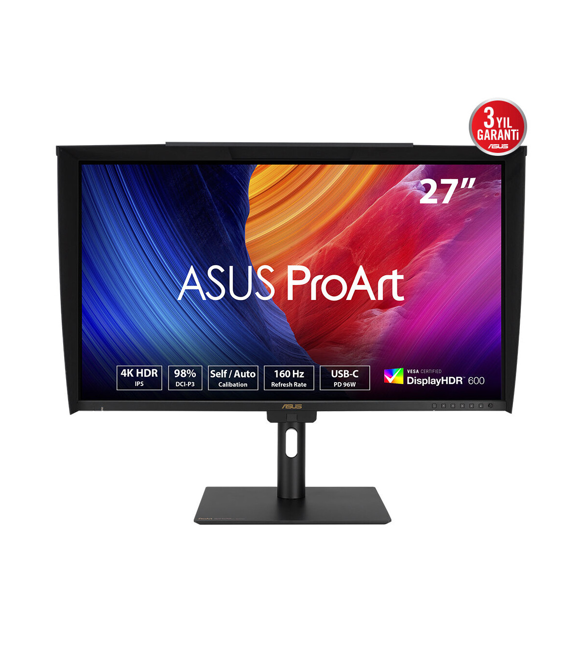 Monitor led 27 pulgadas asus proart pa27ucge ips -  4k uhd -  dp -  hdmi -  usb tipo c -  160hz -  1ms -  vesa 100x100
