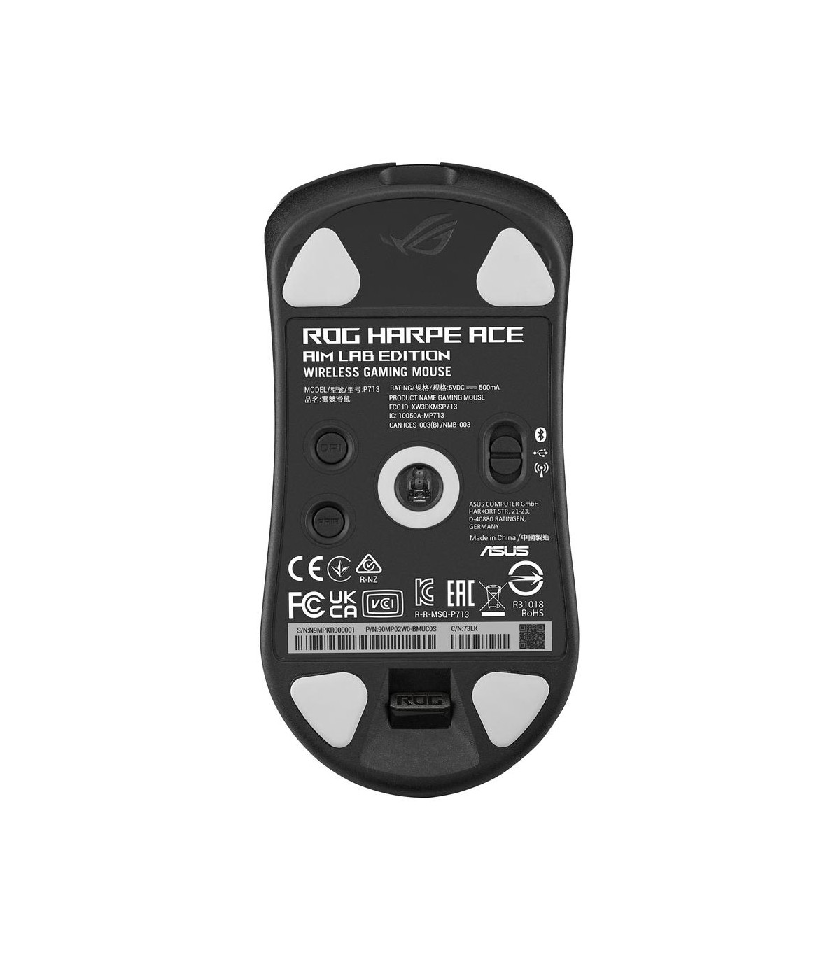 Raton inalambrico gaming asus rog harpe ace aim lab edition negro