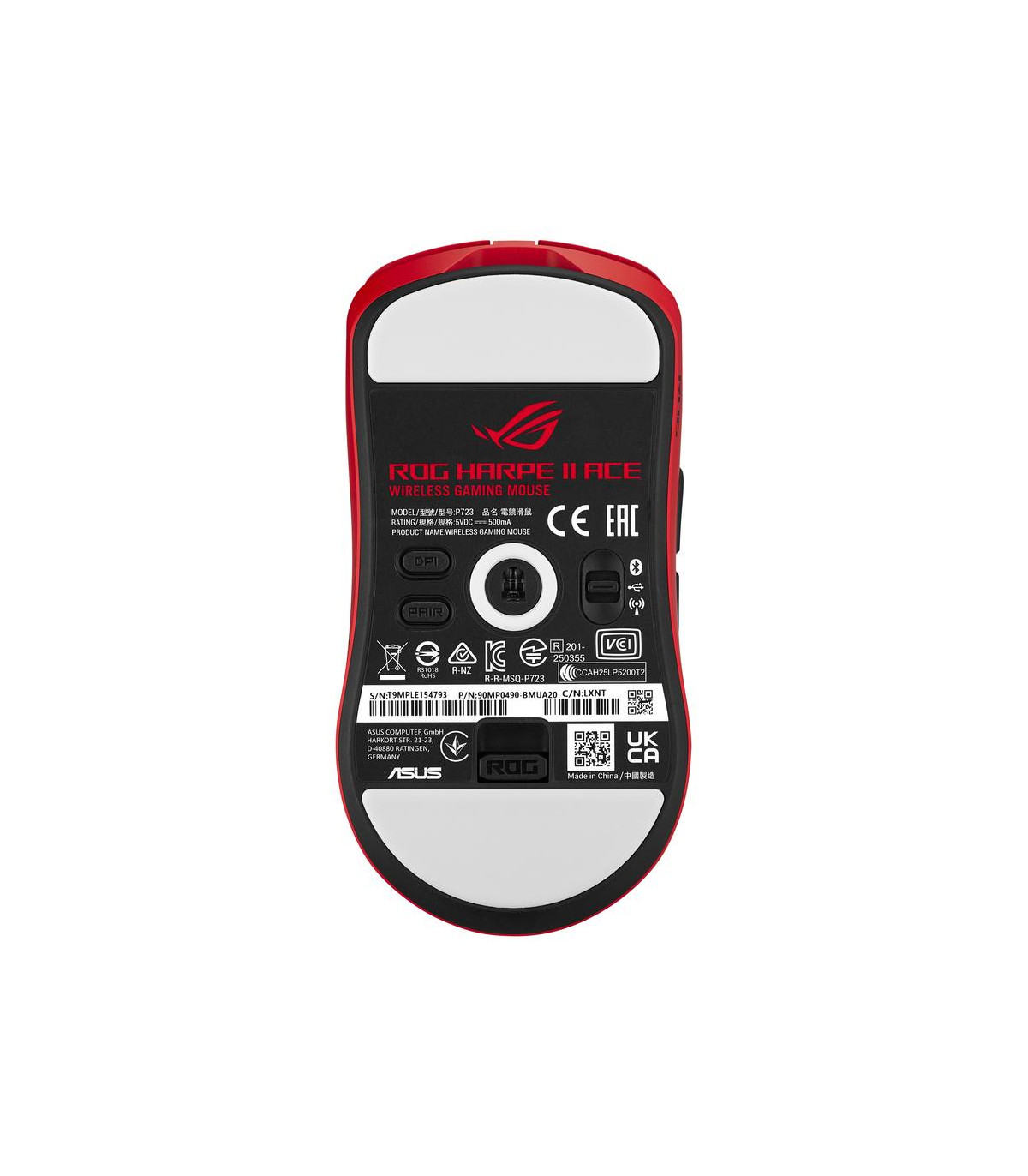 Raton inalambrico gaming asus rog harpe ii ace rojo
